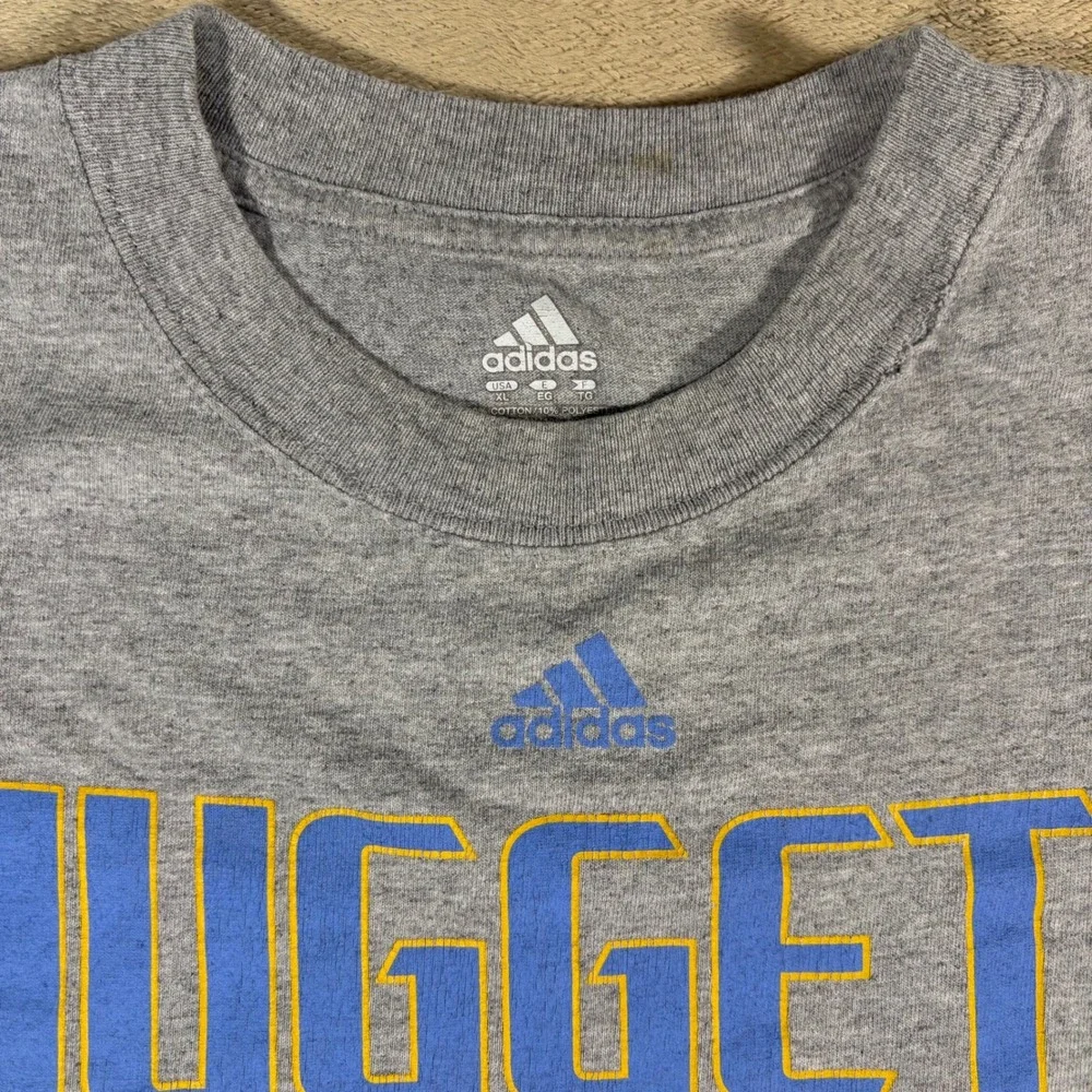 Denver Nuggets Adidas Grey Team‎ Logo Tee 